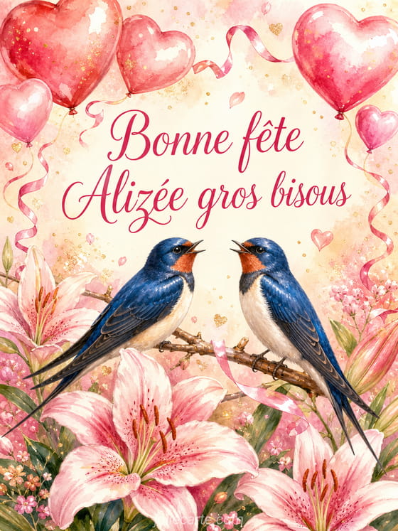 Carte bonne fĂȘte AlizĂ©e