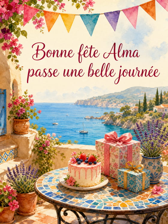 Carte bonne fĂȘte Alma