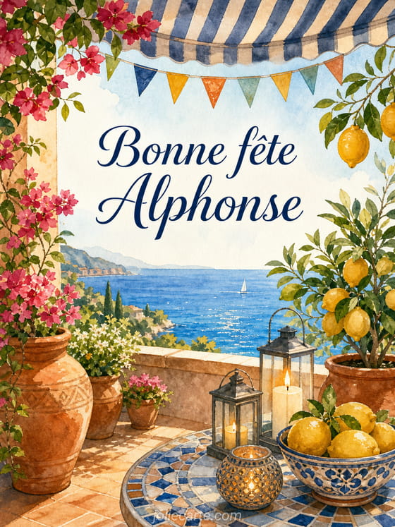 Carte bonne fête Alphonse