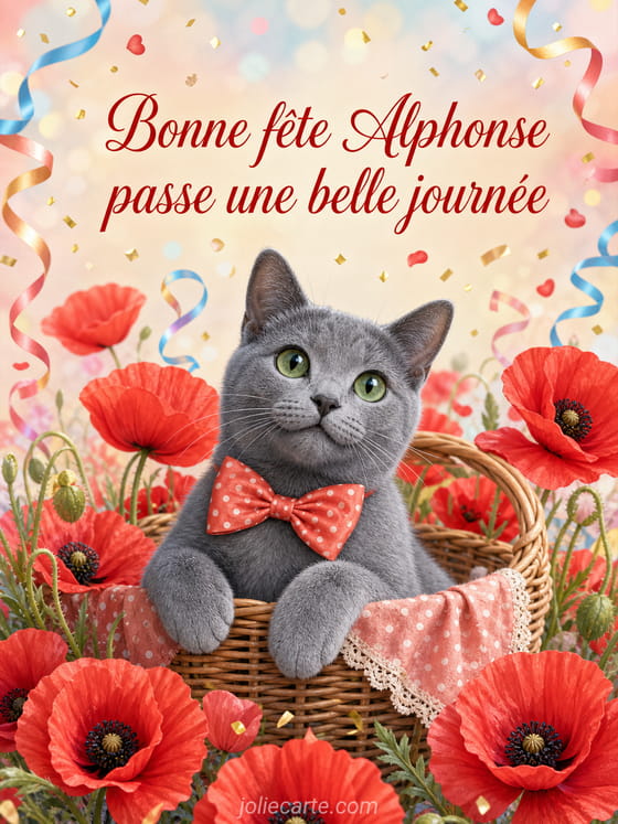 Carte bonne fête Alphonse