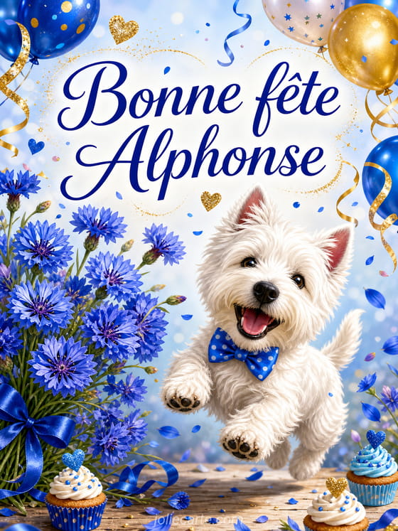 Carte bonne fête Alphonse