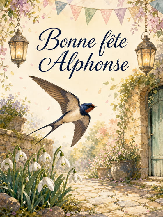 Carte bonne fête Alphonse