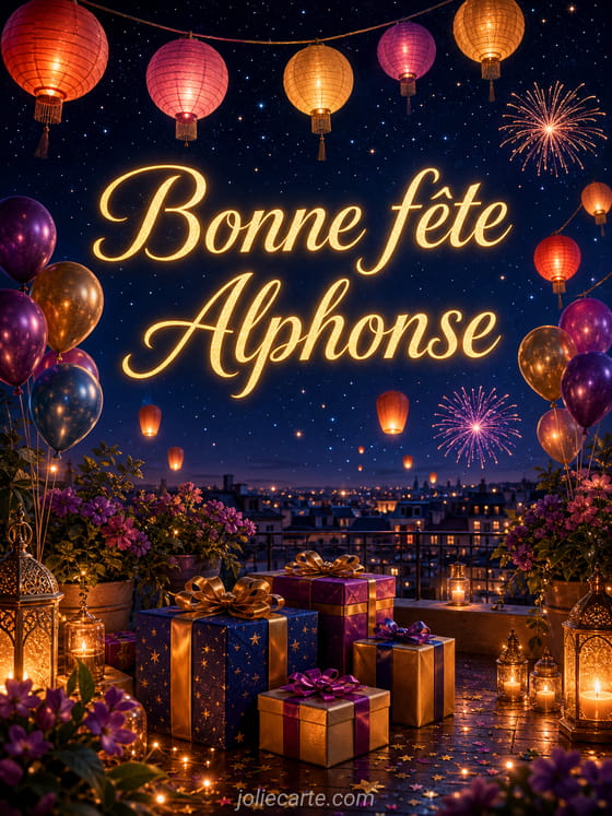 Carte bonne fête Alphonse