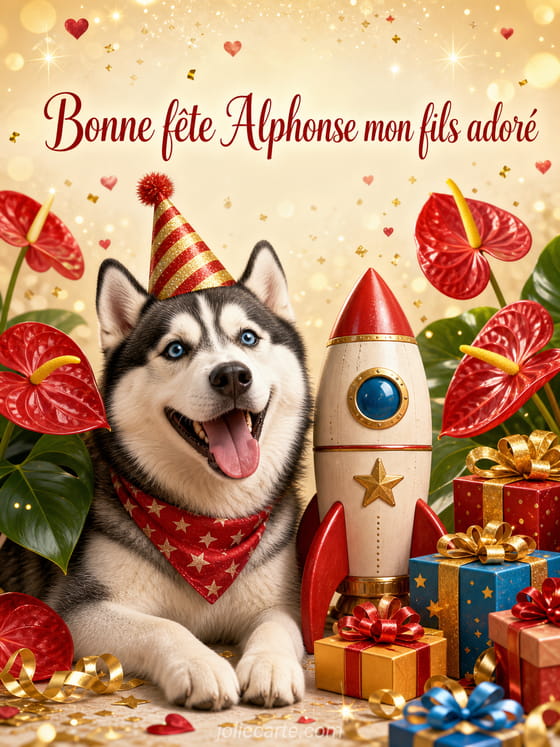 Carte bonne fête Alphonse