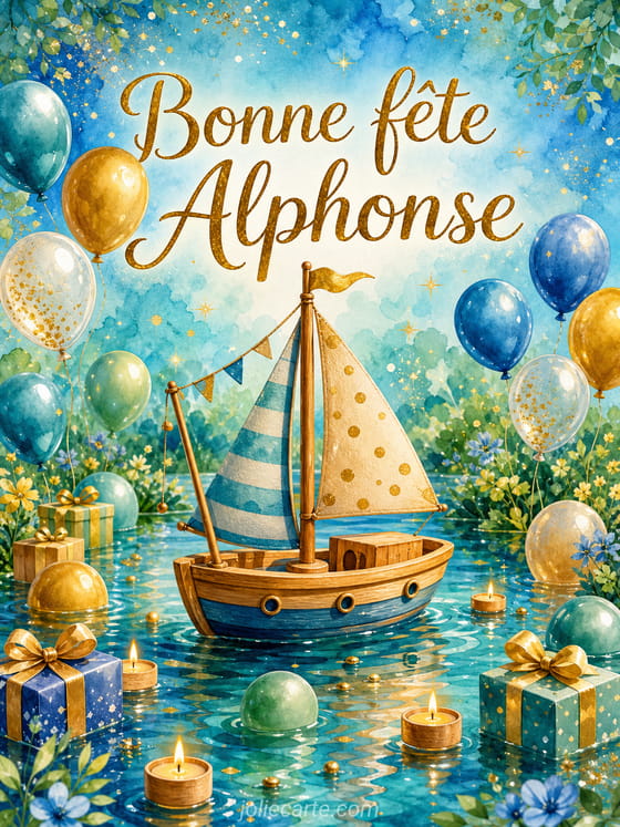 Carte bonne fête Alphonse