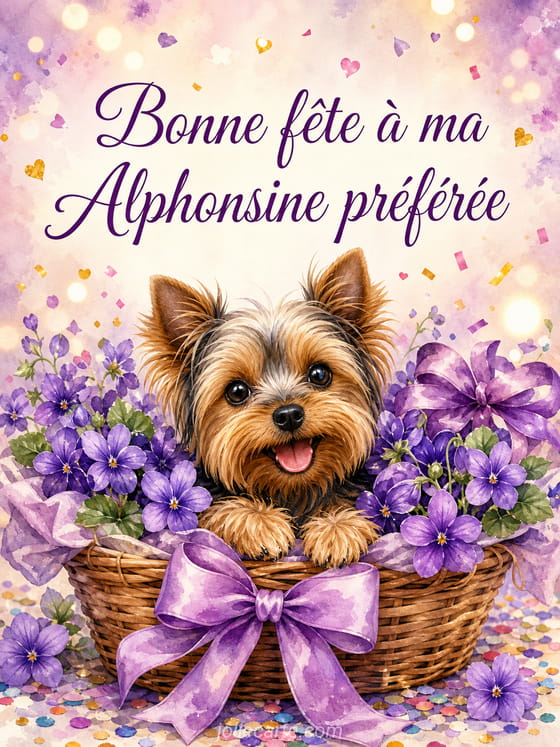 Carte bonne fĂȘte Alphonsine