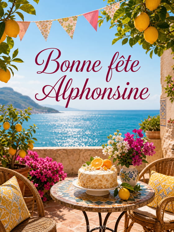Carte bonne fĂȘte Alphonsine