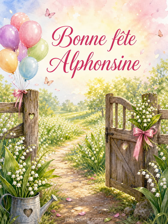 Carte bonne fĂȘte Alphonsine