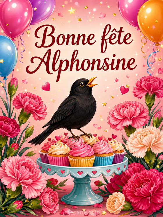 Carte bonne fĂȘte Alphonsine