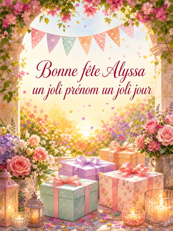 Carte bonne fĂȘte Alyssa