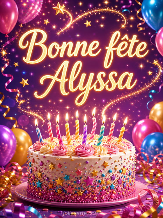 Carte bonne fĂȘte Alyssa
