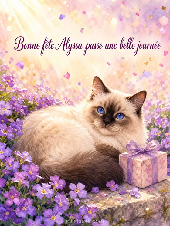 Carte bonne fĂȘte Alyssa