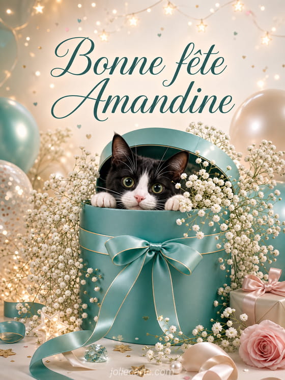 Carte bonne fĂȘte Amandine