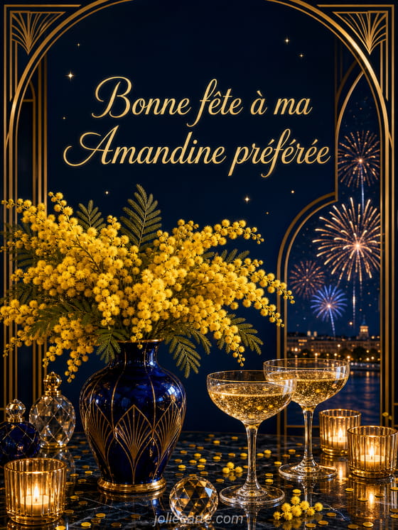 Carte bonne fĂȘte Amandine