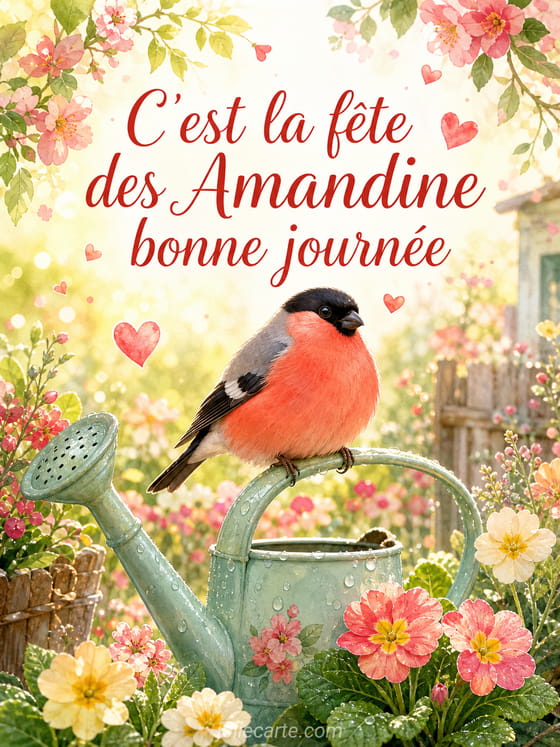 Carte bonne fĂȘte Amandine