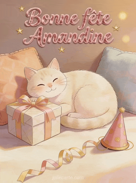 Bonne fête Amandine - Bonne fete amandine chat
