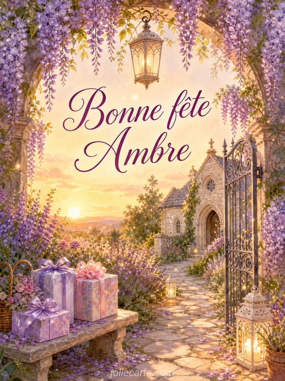 Carte bonne fête Ambre