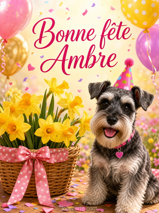 Carte bonne fête Ambre