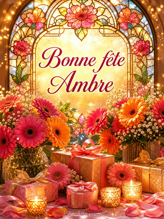 Carte bonne fête Ambre