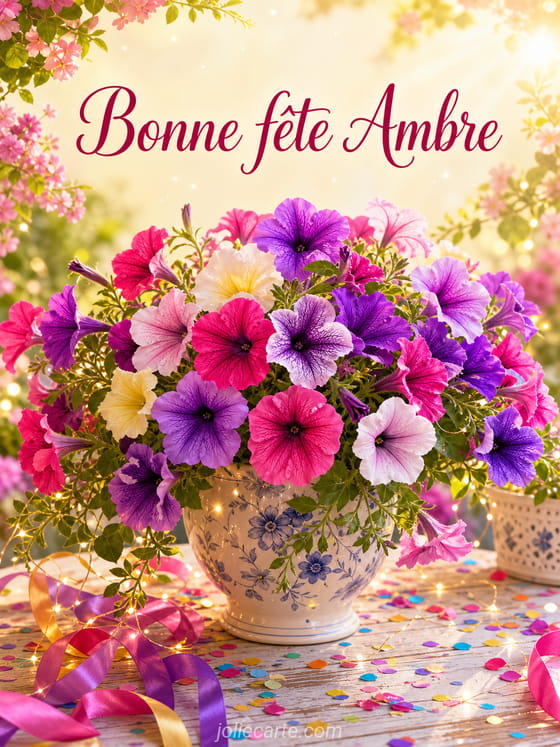 Carte bonne fête Ambre