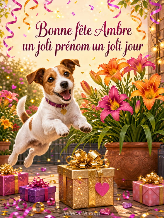 Carte bonne fête Ambre