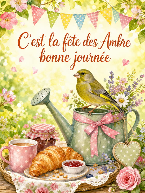 Carte bonne fête Ambre