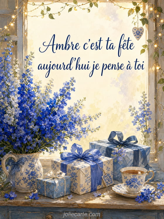 Carte bonne fête Ambre