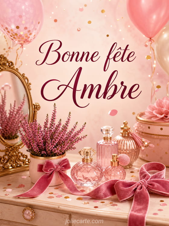 Carte bonne fête Ambre