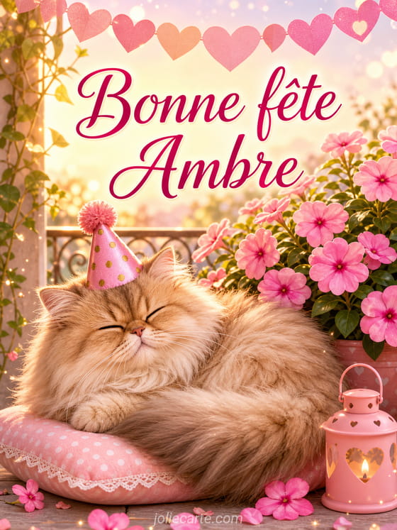 Carte bonne fête Ambre
