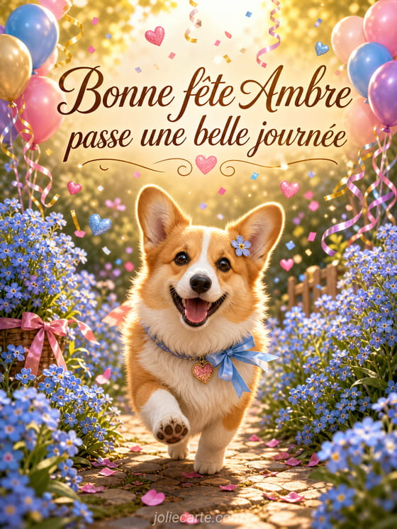 Carte bonne fête Ambre