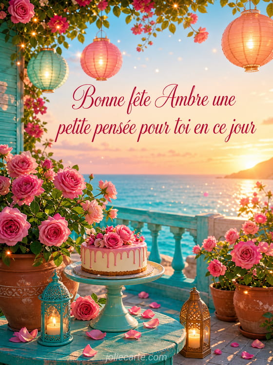 Carte bonne fête Ambre