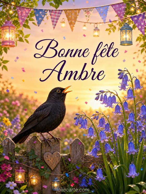 Carte bonne fête Ambre