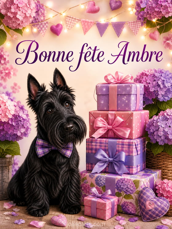 Carte bonne fête Ambre