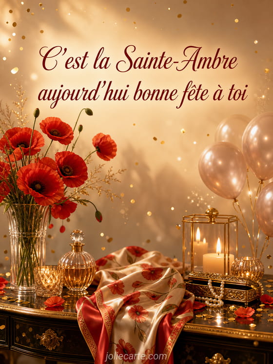 Carte bonne fête Ambre