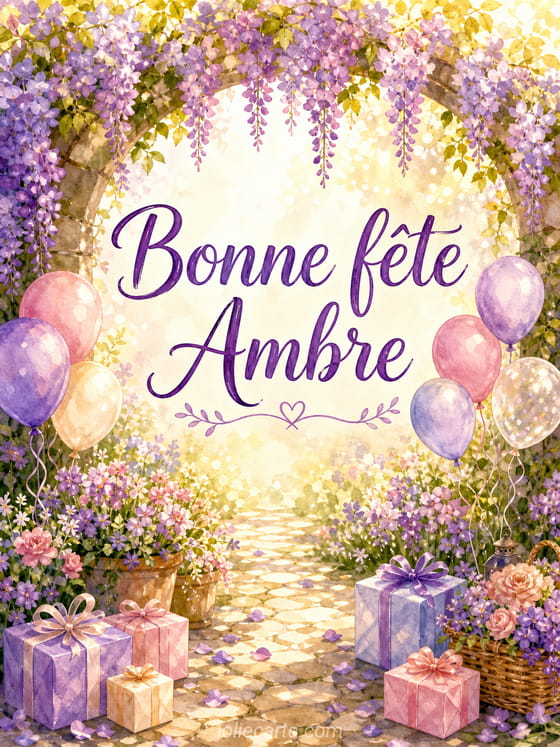 Carte bonne fête Ambre