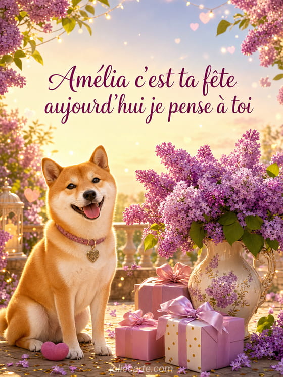 Carte bonne fĂȘte AmĂ©lia