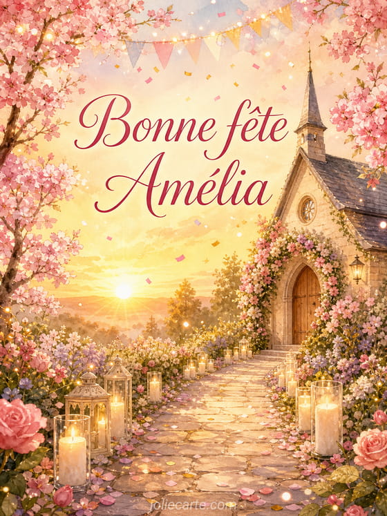 Carte bonne fĂȘte AmĂ©lia