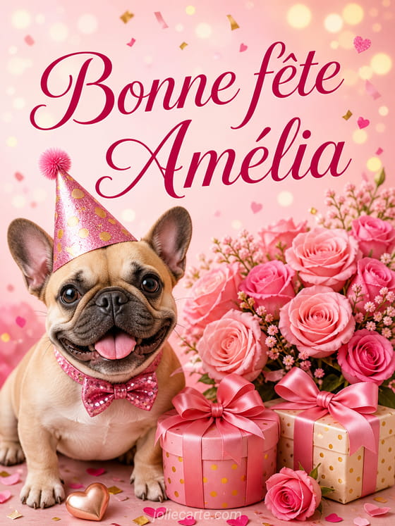Carte bonne fĂȘte AmĂ©lia