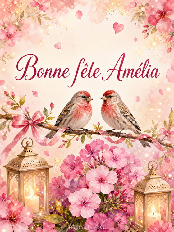 Carte bonne fĂȘte AmĂ©lia