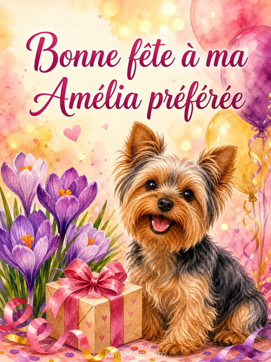 Carte bonne fĂȘte AmĂ©lia