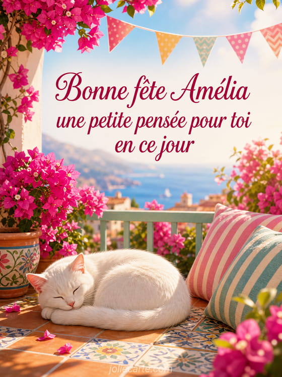 Carte bonne fĂȘte AmĂ©lia