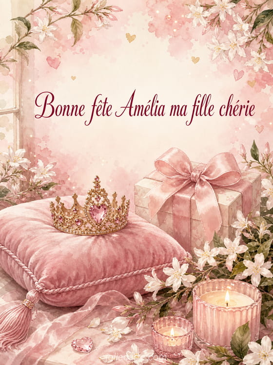 Carte bonne fĂȘte AmĂ©lia