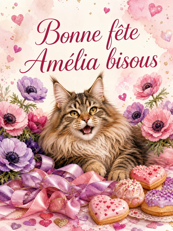Carte bonne fĂȘte AmĂ©lia