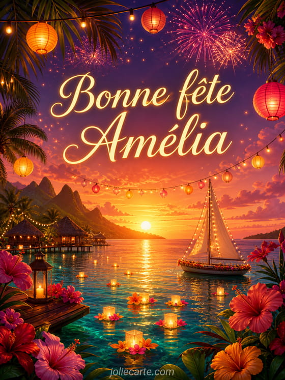 Carte bonne fĂȘte AmĂ©lia