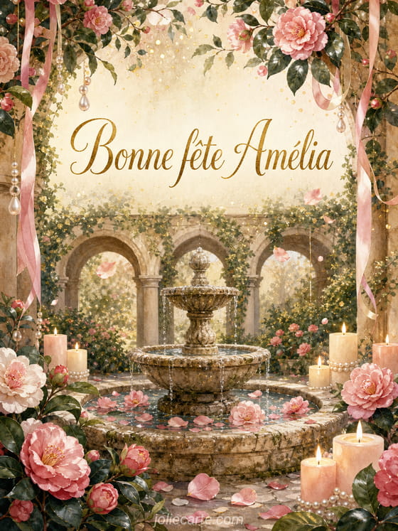 Carte bonne fĂȘte AmĂ©lia