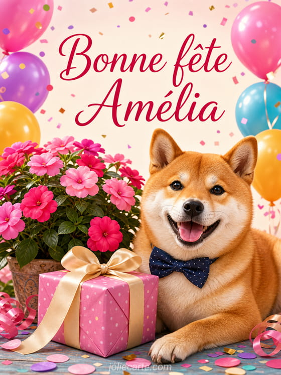 Carte bonne fĂȘte AmĂ©lia