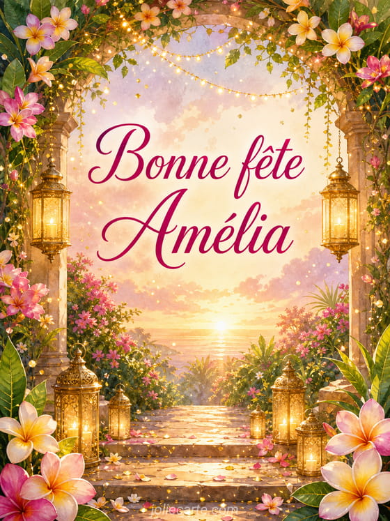 Carte bonne fĂȘte AmĂ©lia