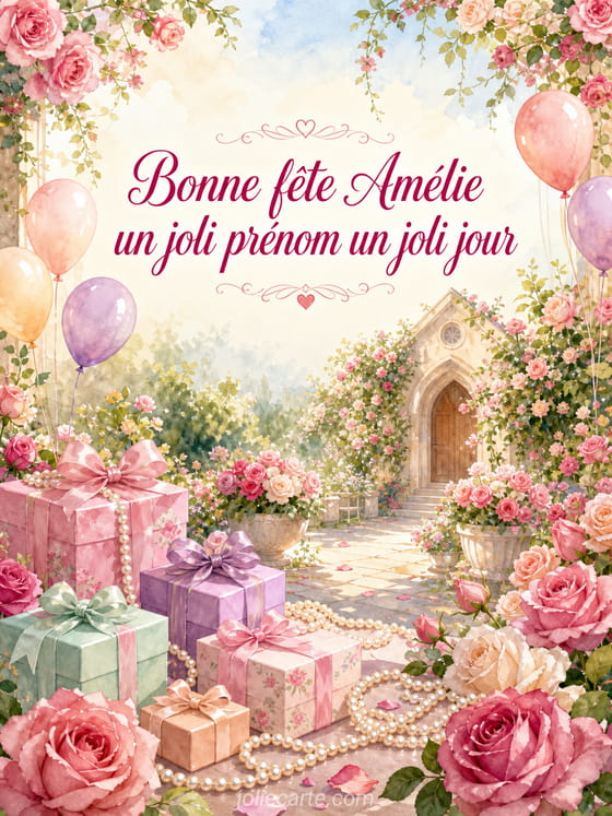 Carte bonne fête Amélie