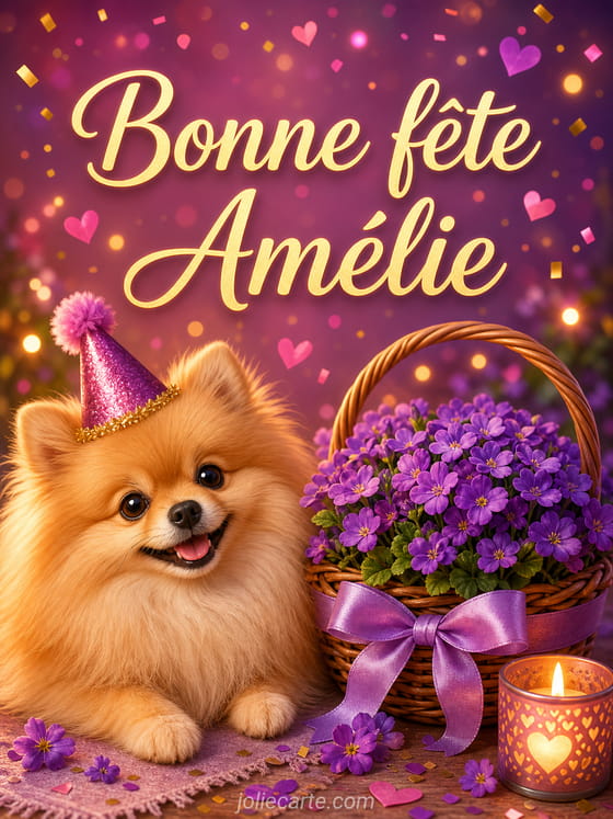 Carte bonne fête Amélie