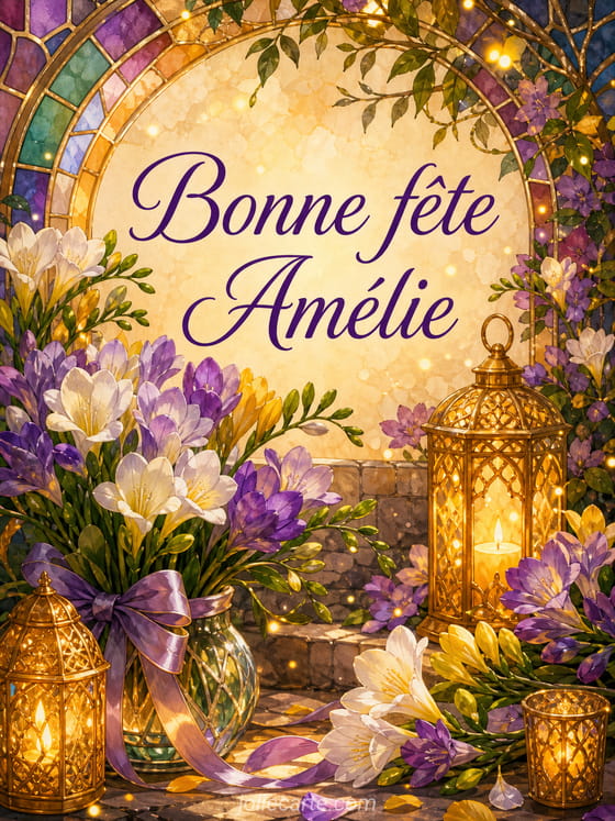 Carte bonne fête Amélie